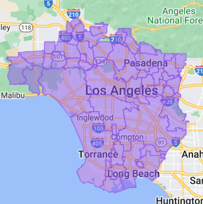 JUNK GIANT Los Angeles junk removal service map